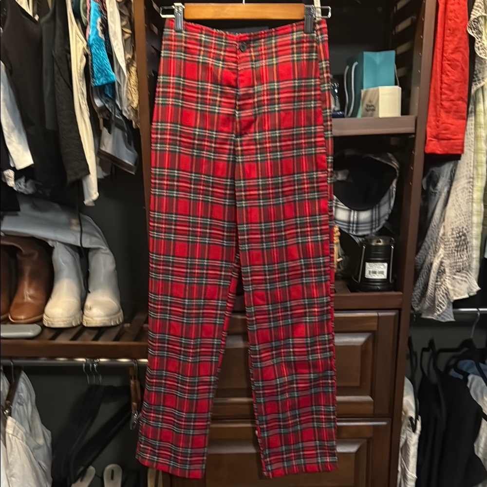 brandy Melville Red Plaid pants
